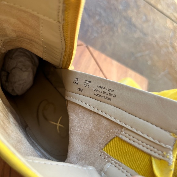 Suede booties by Sam Edelman. Gorgeous lemon-yellow color. Sz 7.5 - Picture 6 of 8